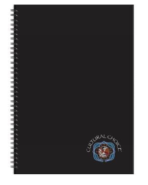 CULTURAL CHOICE NOTEBOOK HARD COVER 8MM RULED 70GSM 120 PAGE A4 BLACK