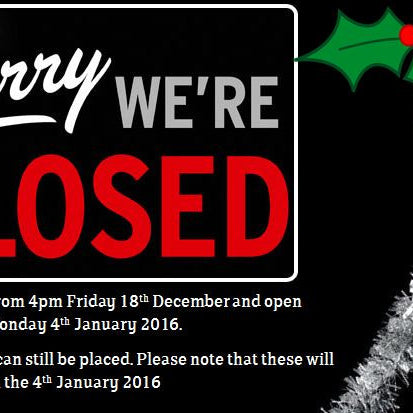 Closed for the holidays