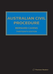 AUSTRALIAN CIVIL PROCEDURE 13TH EDITION