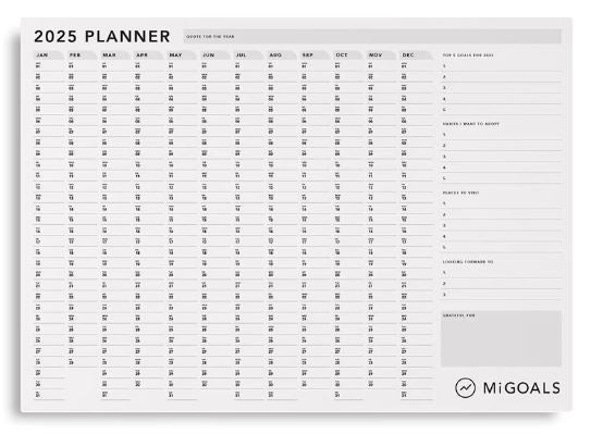 MiGoals - 2025 Wall Planner