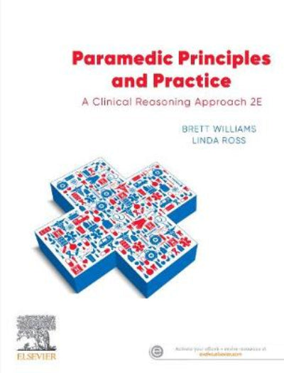 Book cover of 'Paramedic Principles and Practice' with colorful design elements on a white background