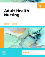 Book cover of 'Adult Health Nursing' by Cooper and Gosnell with a colorful abstract design on a white background.