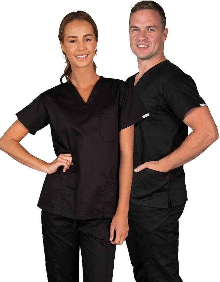 CDU STAFF  SIMULATION TECHNICIAN CLASSIC UNISEX SCRUB 5 POCKET BLACK