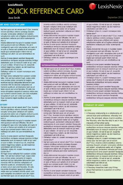 QUICK REFERENCE CARD: WORK HEALTH AND SAFETY, 2ND EDITION