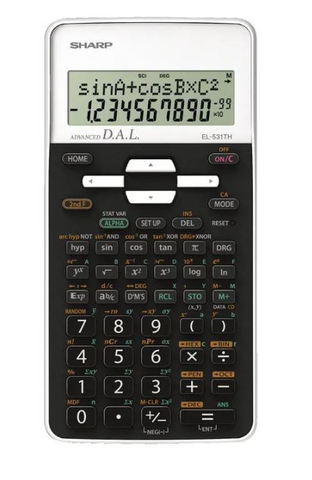 SHARP SCIENTIFIC CALCULATOR BLACK/WHITE EL-531TH