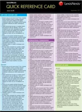 EVIDENCE FOR COMMON LAW STATES, 2ND EDITION QUICK REFERENCE CARD