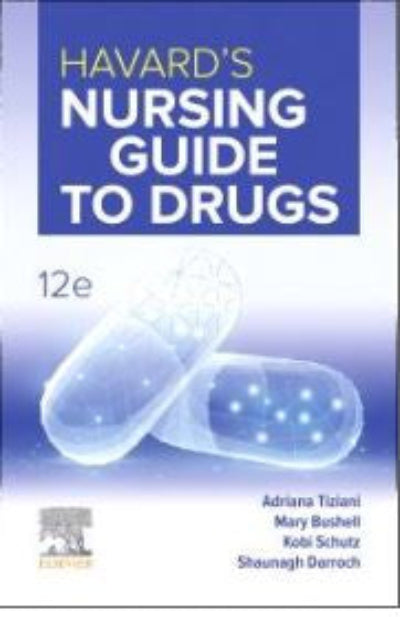 Book cover of 'Havard's Nursing Guide to Drugs' with a blue and white design.