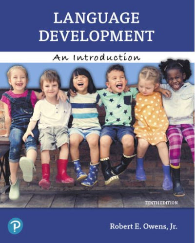 Book cover of 'Language Development: An Introduction' with children sitting together on a bench.