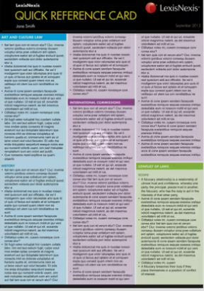 PERSONAL PROPERTY LAW - QUICK REFERENCE CARD 2ND EDITION