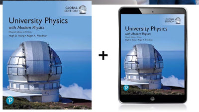 Textbook cover of 'University Physics with Modern Physics' and its digital version on a tablet.
