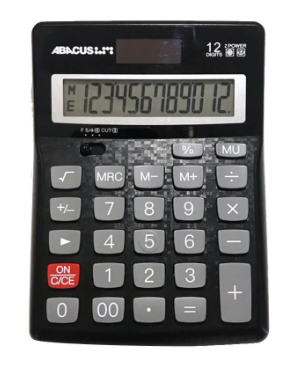 ABACUS 12 DIGIT DUAL POWERED CALCULATOR (D819)
