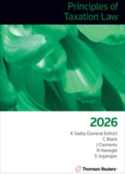 Book cover of 'Principles of Taxation Law 2026' with a green and white design.