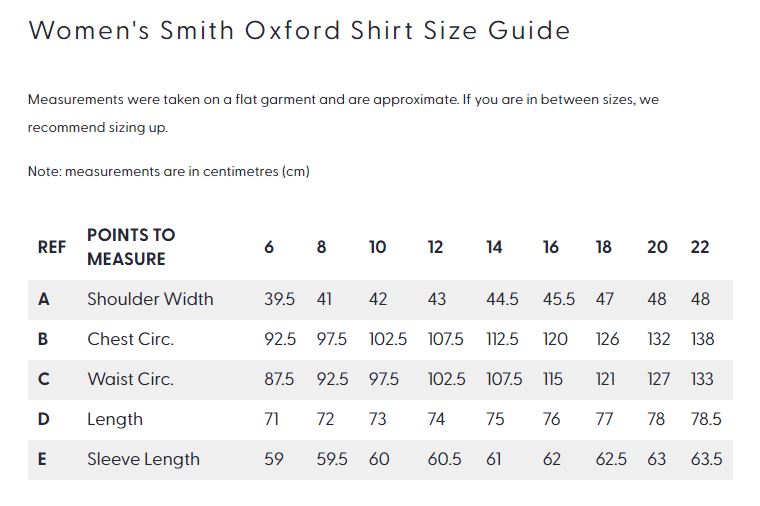 WOMENS SMITH OXFORD SHIRT NAVY SHORT SLEEVE