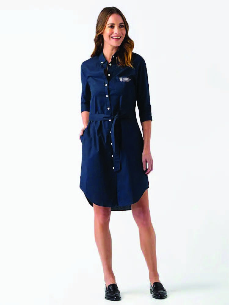 WOMENS SMITH OXFORD SHIRTDRESS NAVY