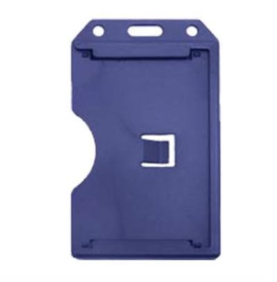 Rigid Dual Side Card Holder Portrait Blue