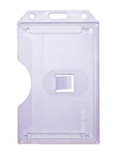 Rigid Dual Side Card Holder Portrait Clear