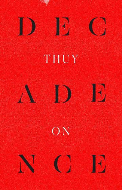 Book cover with 'Decadence' text on a red background