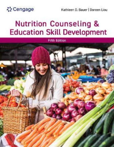 Book cover of 'Nutrition Counseling & Education Skill Development' with a woman at a farmers market.