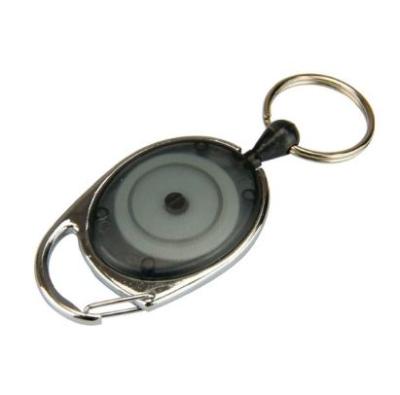 Key Holder Reel with Split Ring Carabiner Black