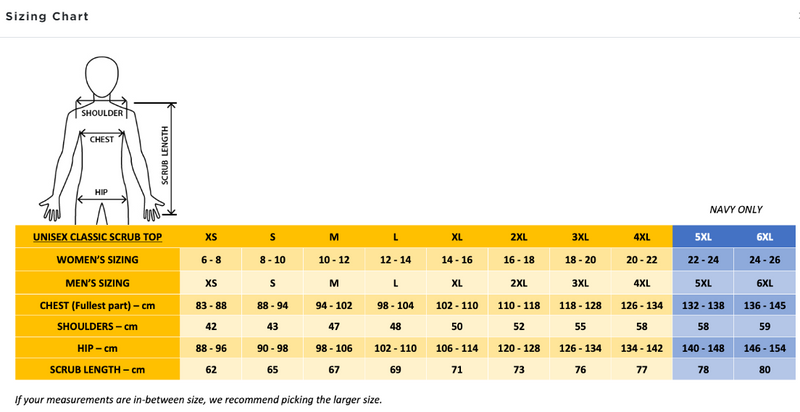 CDU CLASSIC UNISEX SCRUB TOP WITH 5 POCKETS
