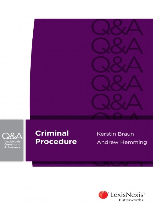 LEXISNEXIS QUESTIONS AND ANSWERS - CRIMINAL PROCEDURE - Charles Darwin University Bookshop
