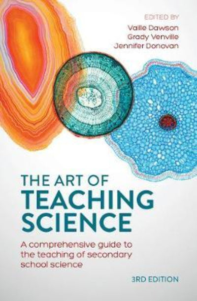 Cover of 'The Art of Teaching Science 3rd Edition' eBook, featuring a design with abstract patterns and text.