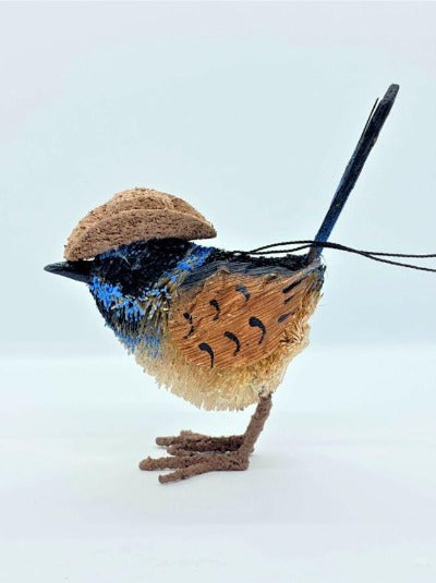 BLUE WREN WITH AKUBRA HAT