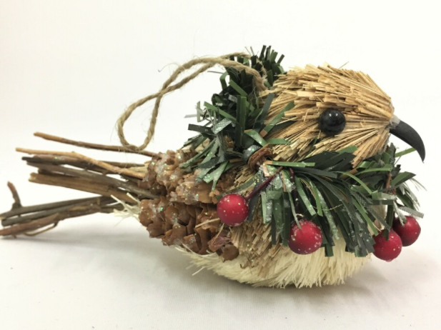 Christmas Ornament - Robin With Wreath
