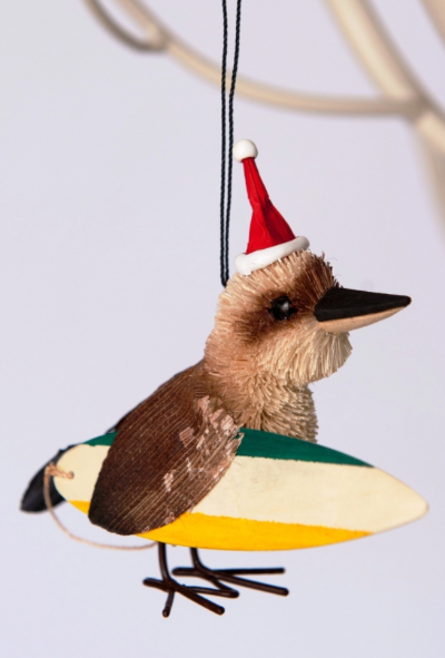 CHRISTMAS ORNAMENT - SURFING KOOKABURRA