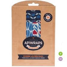 Apiwraps Reusable Beeswax Kitchen Wrap Cheese Lovers Pack X3