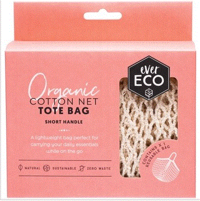 Ever Eco Tote Bag - Short Handle Organic Cotton Net