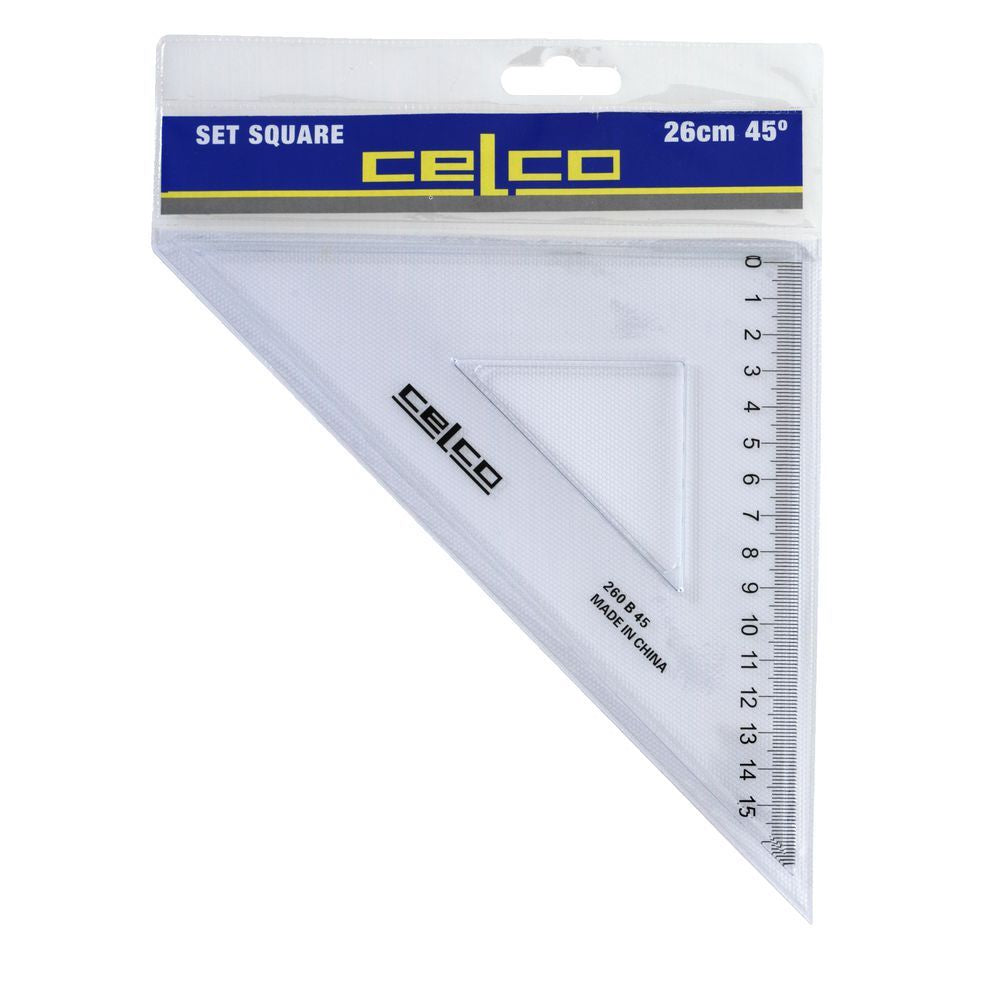 CELCO SET SQUARE TRIANGULAR RULER 26CM 45DEGREE — Charles Darwin ...