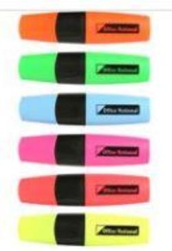 HIGHLIGHTER WALLET OF 6 ASSORTED COLOURS