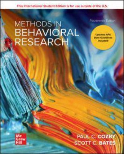 METHODS IN BEHAVIORAL RESEARCH ISE 14TH EDITION eBOOK