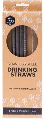 Ever Eco Stainless Steel Straws Straight X 4