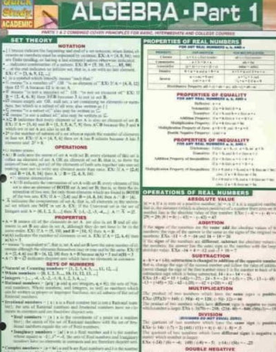 ALGEBRA PART 1 - Charles Darwin University Bookshop
