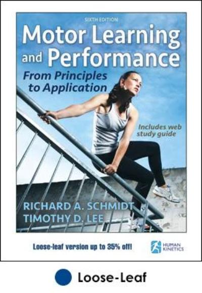Cover of the book 'MOTOR LEARNING AND PERFORMANCE 6TH EDITION' featuring a woman climbing a staircase, with the authors' names and the text's description.