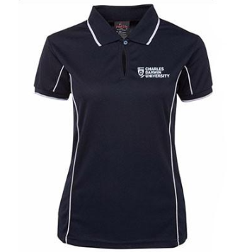 CDU WOMENS NAVY POLO SHIRT WITH PIPING