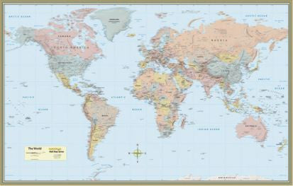 QUICKSTUDY WORLD MAP LAMINATED POSTER